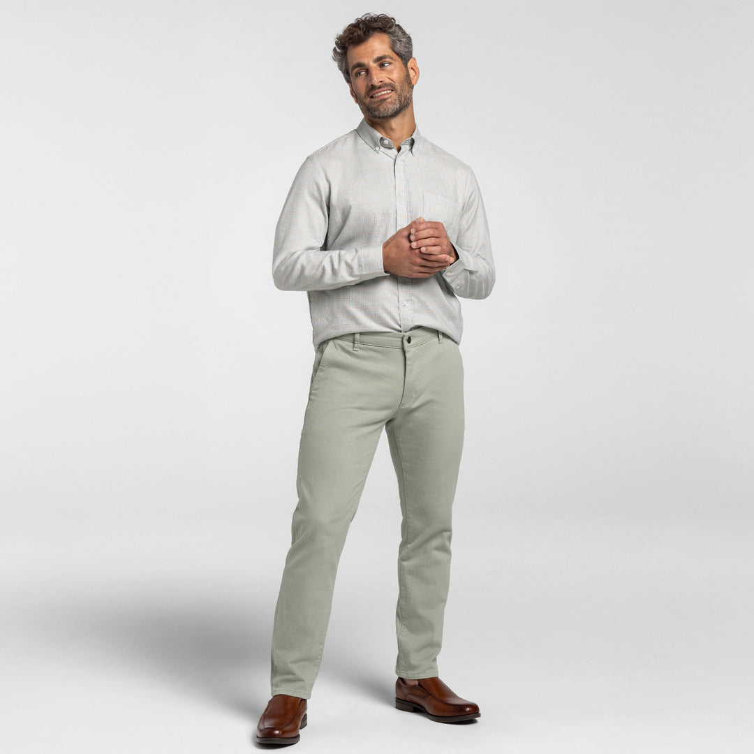 Ash & Erie Green Slate Washed Stretch Chinos for Short Men   Chino Pants