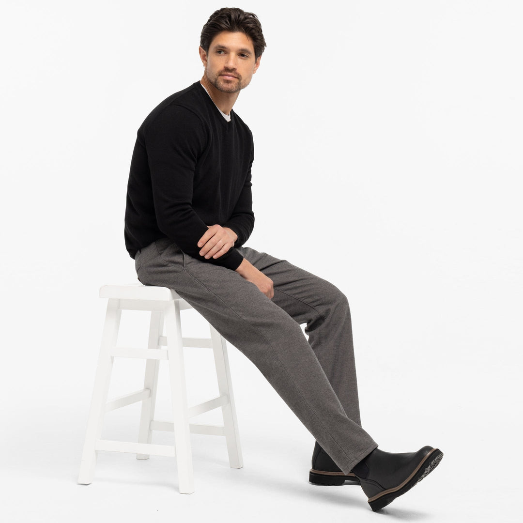 Ash & Erie Grey Brushed Twill Chinos for Short Men   Chino Pants