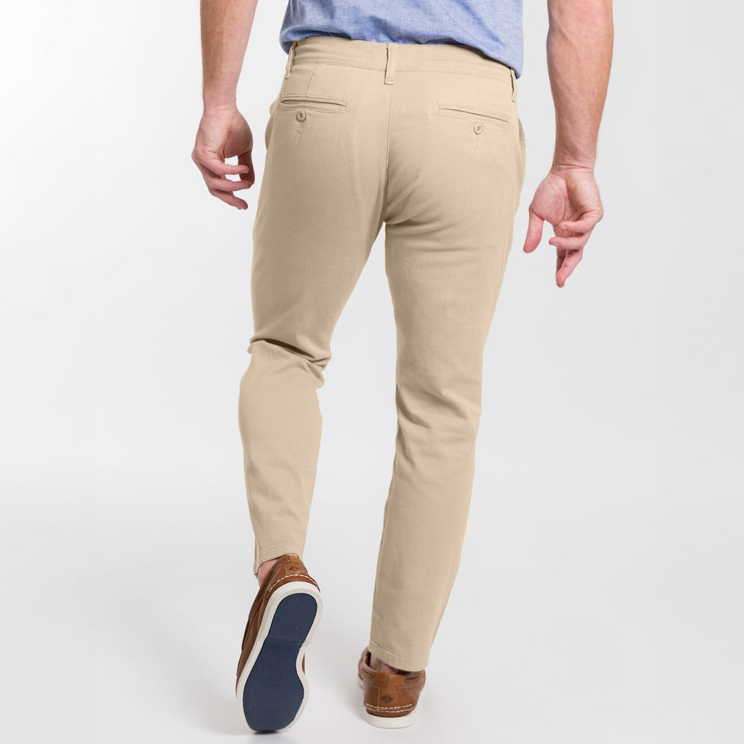 Ash & Erie Khaki Lightweight Stretch Chinos for Short Men   Chino Pants