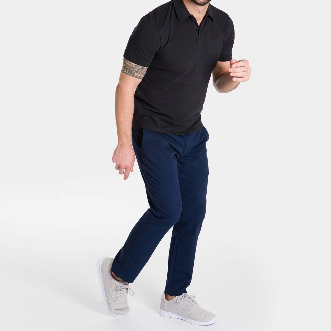 Ash & Erie Navy Transit Tech Chinos for Short Men   Chino Pants