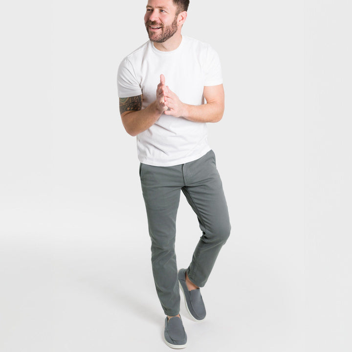 Ash & Erie Smoke Grey Lightweight Stretch Chinos for Short Men   Chino Pants