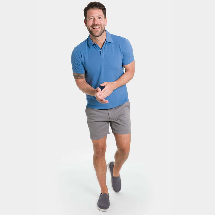 Ash & Erie 5" Grey Lighweight Stretch Chino Shorts for Short Men   Chino Shorts