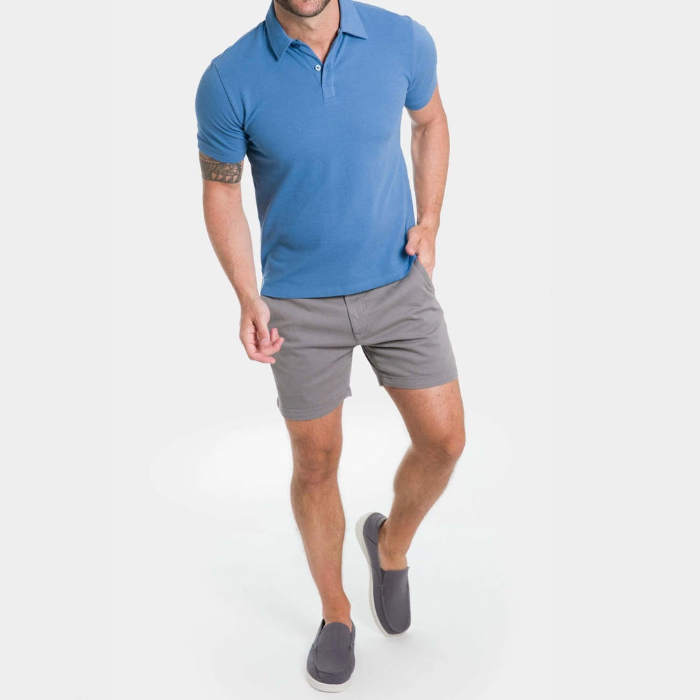 Ash & Erie 5" Grey Lighweight Stretch Chino Shorts for Short Men   Chino Shorts