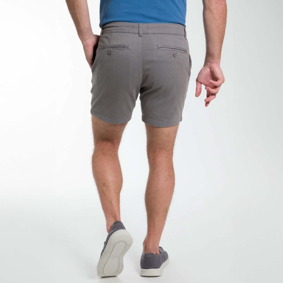 Ash & Erie 5" Grey Lighweight Stretch Chino Shorts for Short Men   Chino Shorts
