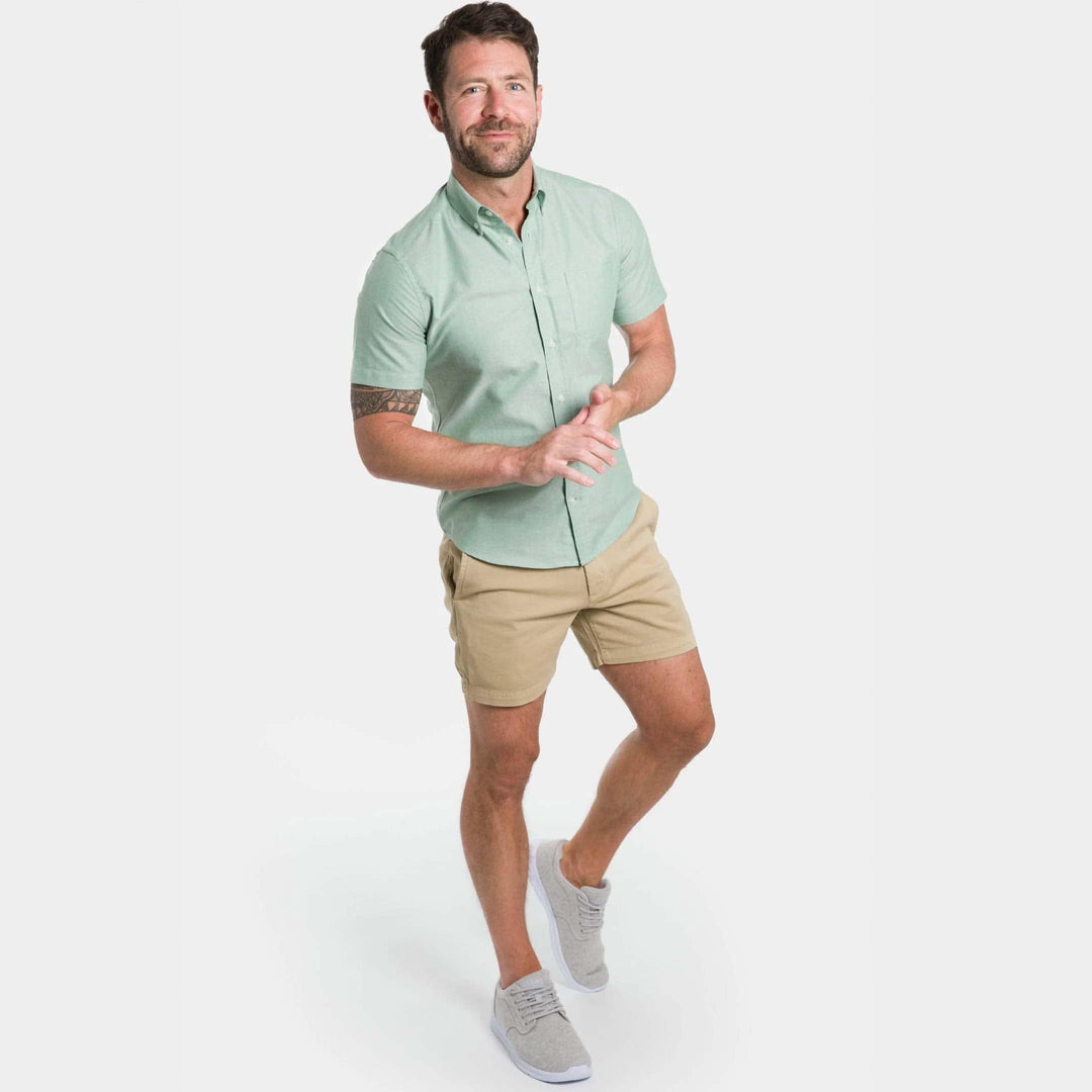 Ash & Erie 5" Khaki Lighweight Stretch Chino Shorts for Short Men   Chino Shorts
