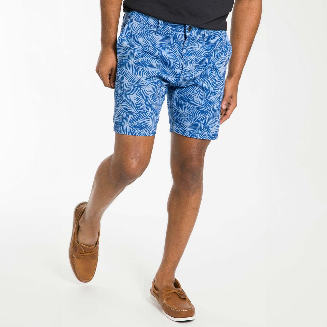 Ash & Erie Blue Palms Lightweight Stretch Chino Short for Short Men   Chino Shorts