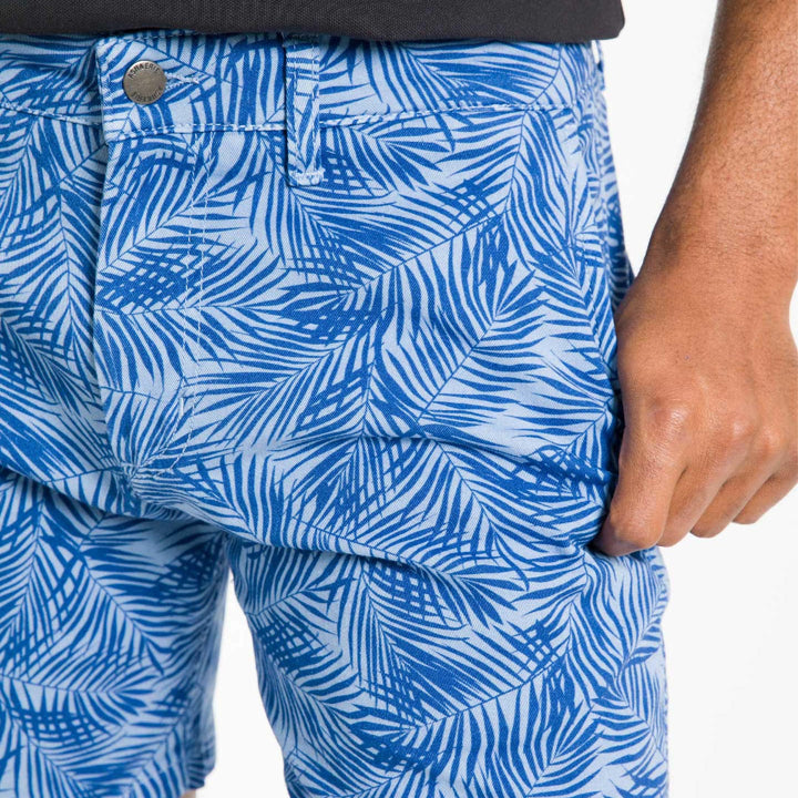 Ash & Erie Blue Palms Lightweight Stretch Chino Short for Short Men   Chino Shorts