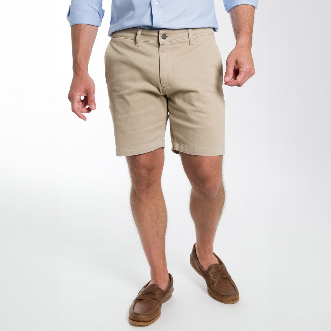 Ash & Erie Classic Khaki Stretch Washed Chino Short for Short Men   Chino Shorts