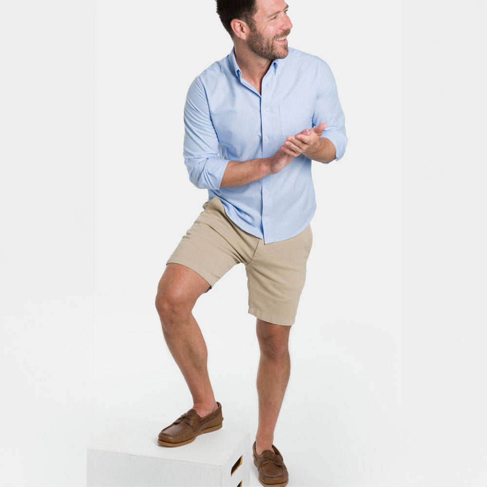 Ash & Erie Classic Khaki Stretch Washed Chino Short for Short Men   Chino Shorts