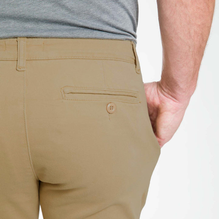 Ash & Erie Khaki Lightweight Stretch Chino Short for Short Men   Chino Shorts