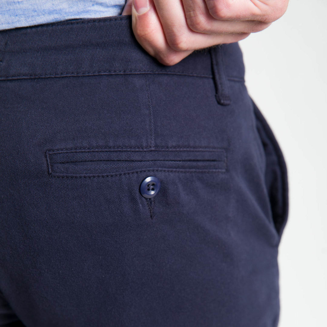 Ash & Erie Navy Stretch Washed Chino Short for Short Men   Chino Shorts