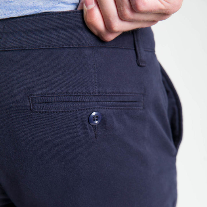 Ash & Erie Navy Stretch Washed Chino Short for Short Men   Chino Shorts