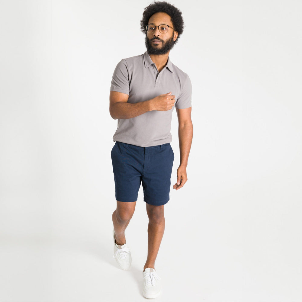 Ash & Erie True Navy Lightweight Stretch Chino Short for Short Men   Chino Shorts