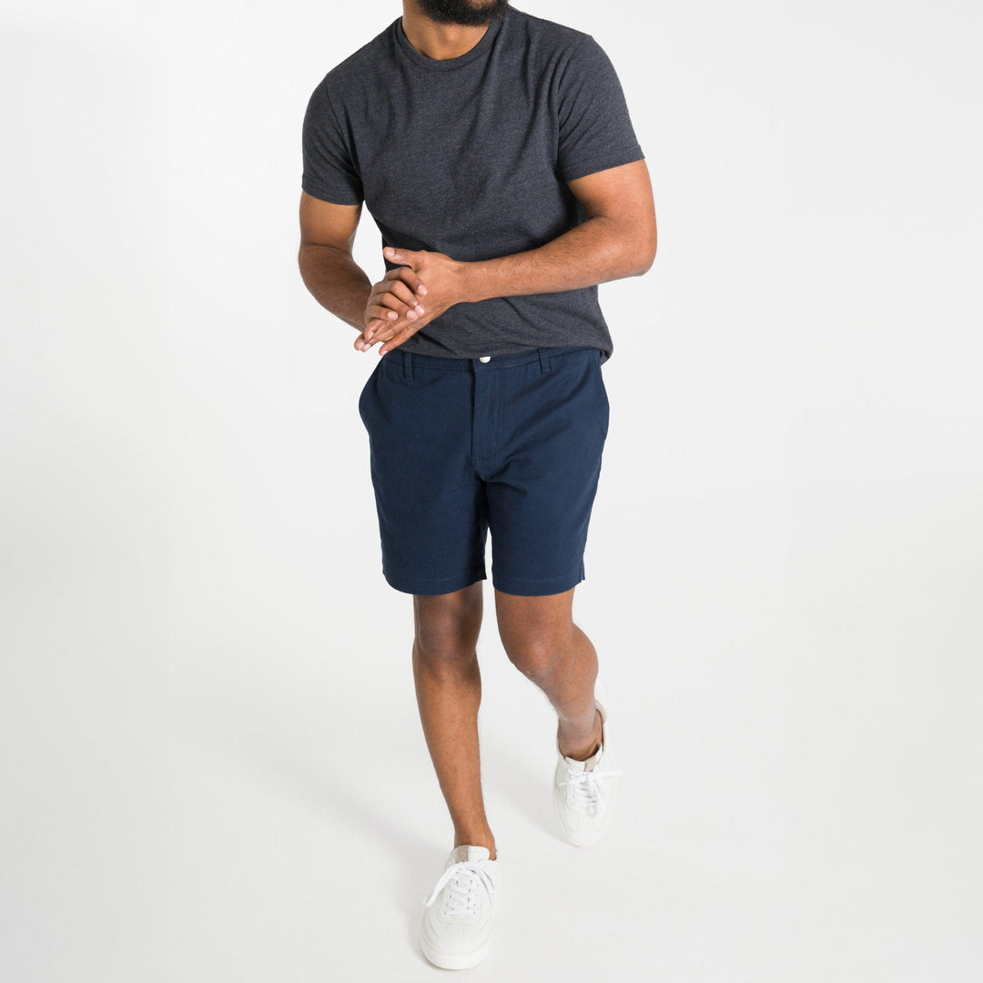 Ash & Erie True Navy Lightweight Stretch Chino Short for Short Men   Chino Shorts