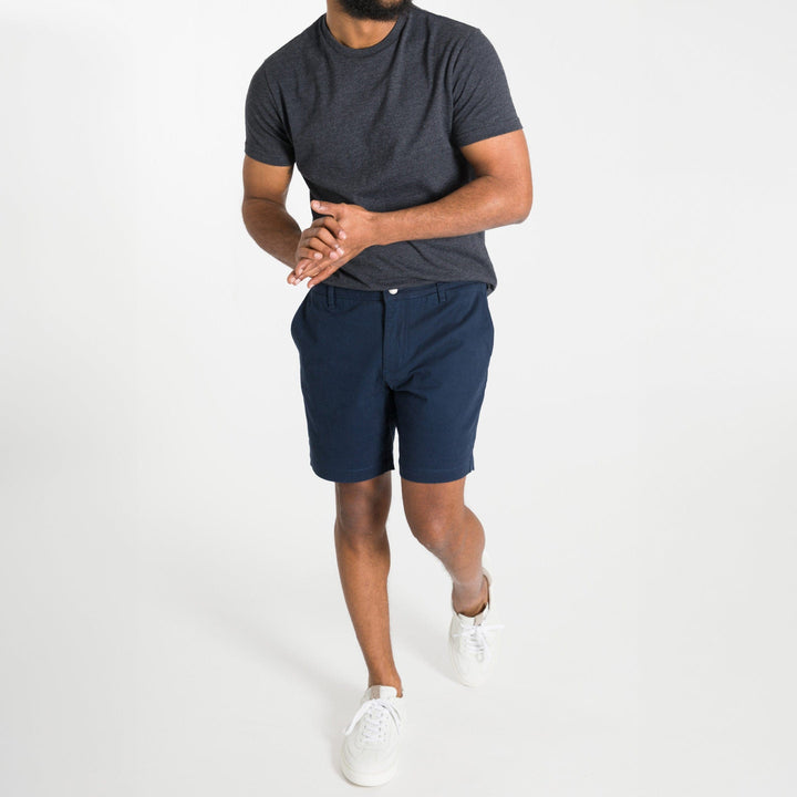 Ash & Erie True Navy Lightweight Stretch Chino Short for Short Men   Chino Shorts