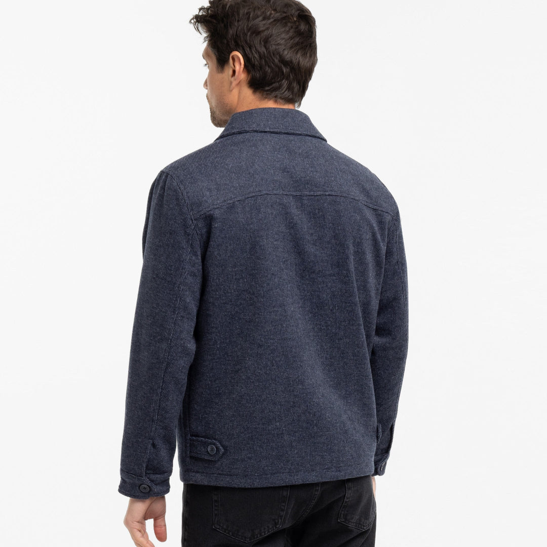 Ash & Erie Blue Herringbone City Jacket for Short Men   City Jacket