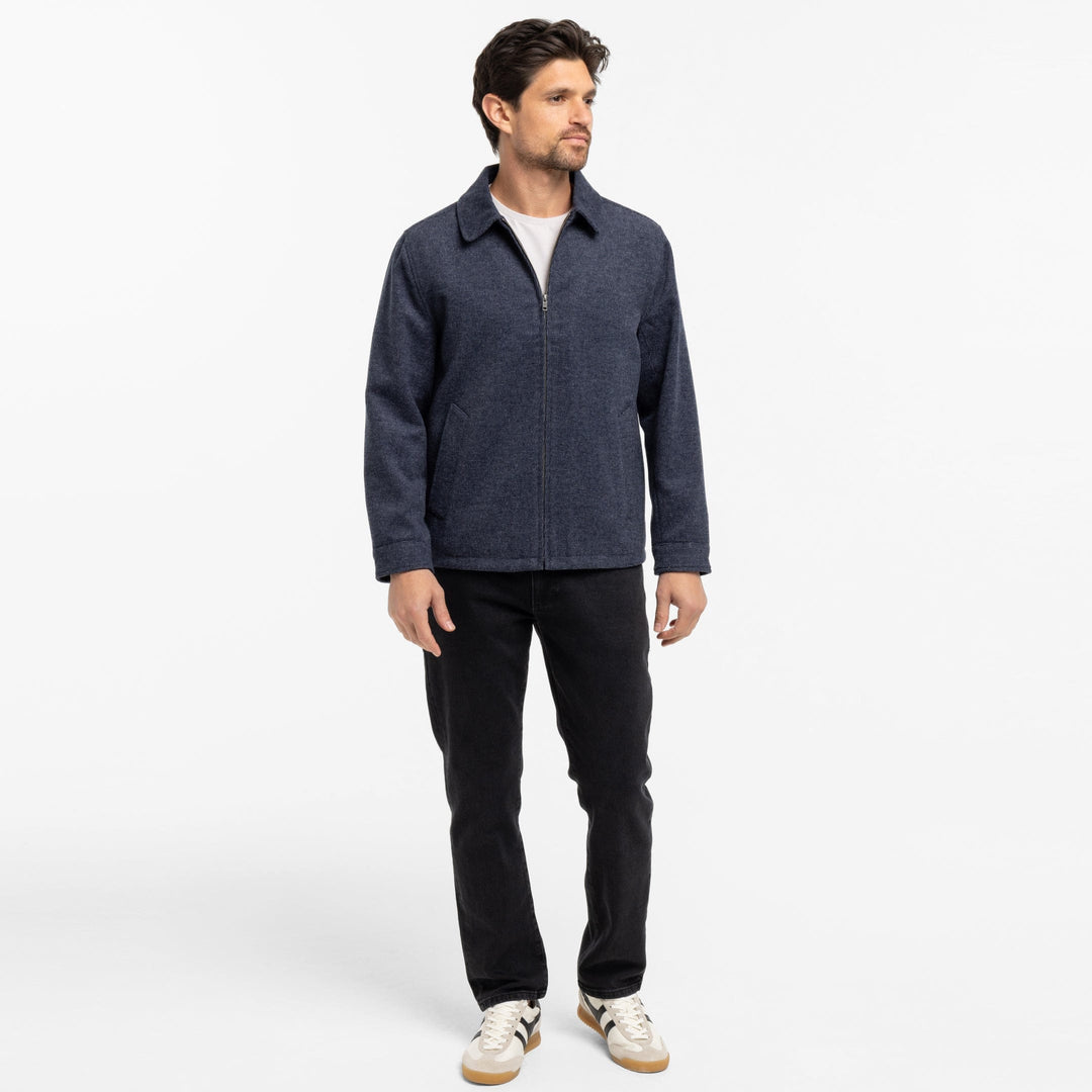 Ash & Erie Blue Herringbone City Jacket for Short Men   City Jacket