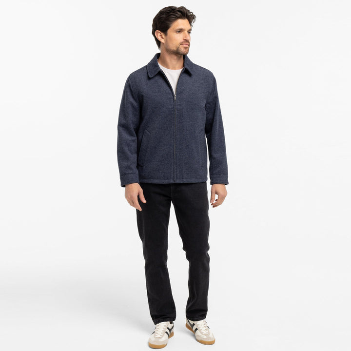 Ash & Erie Blue Herringbone City Jacket for Short Men   City Jacket