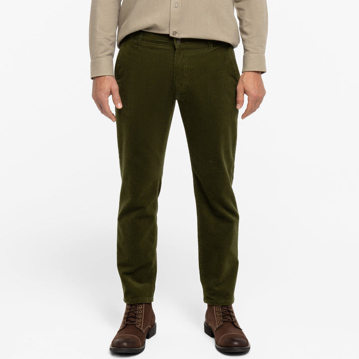 Ash & Erie Olive Corduroy Chinos for Short Men   Corduroy Chinos