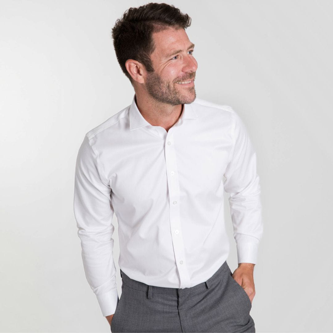 Ash & Erie White Wrinkle Resistant Dress Shirt for Short Men White / 15 / Standard Ash & Erie White Wrinkle Resistant Dress Shirt for Short Men White / 15 / Standard