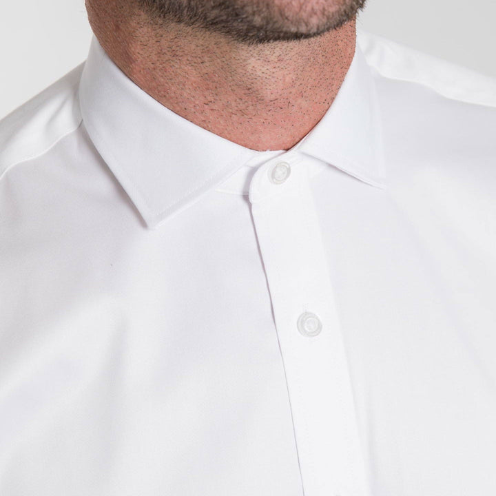 Ash & Erie White Wrinkle Resistant Free Dress Shirt for Short Men   Dress Shirts