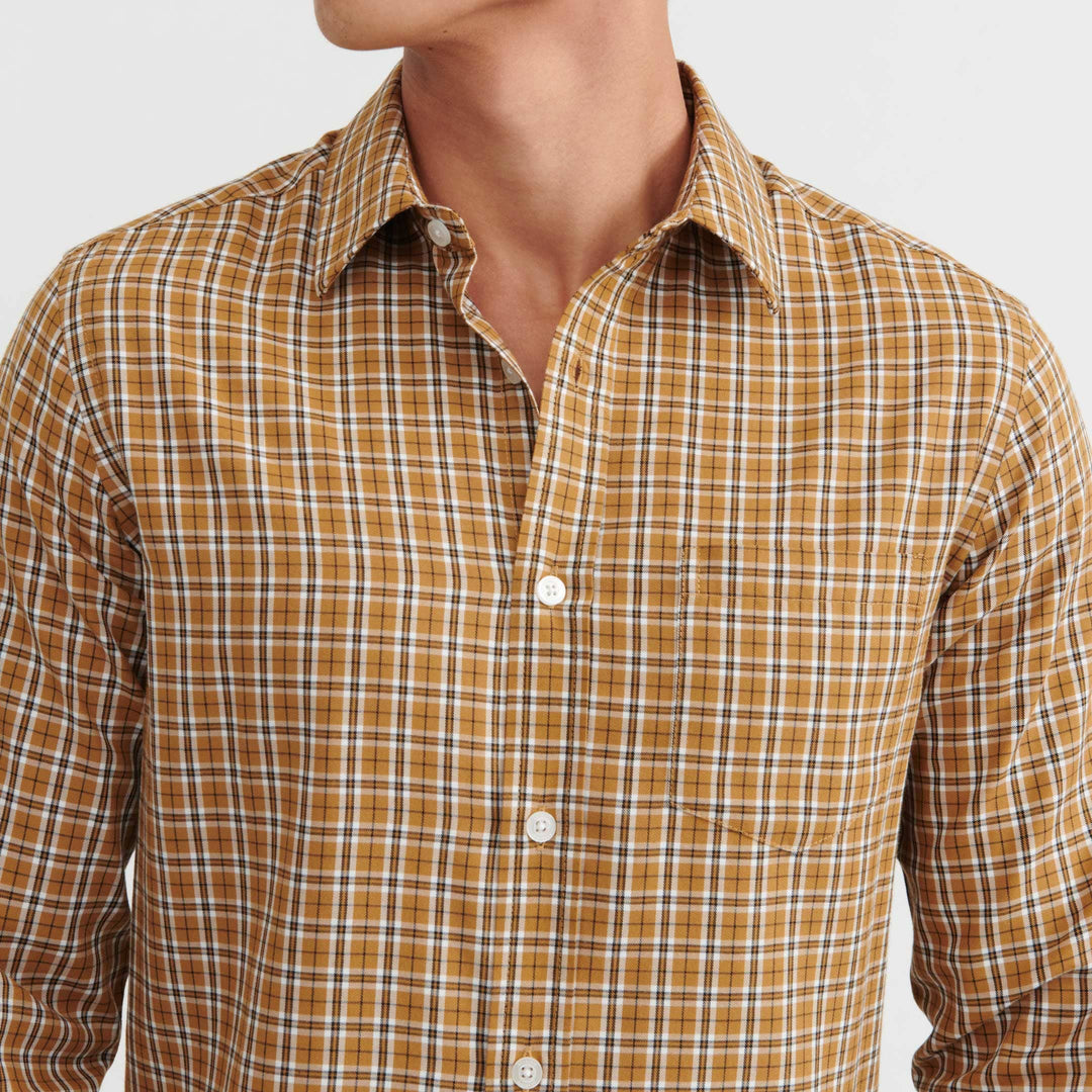 Ash & Erie Hazelnut Plaid Button-Down Shirt for Short Men   Everyday Shirts