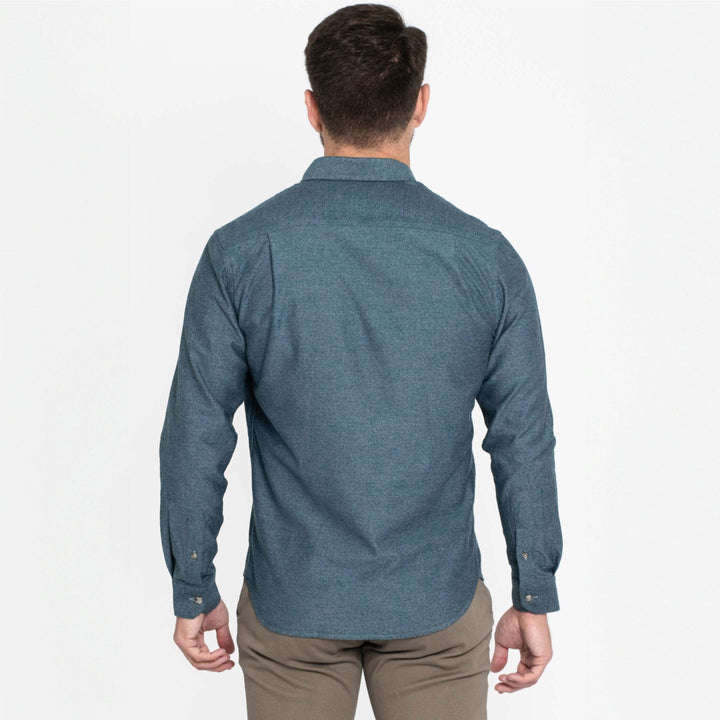 Ash & Erie Heather Azure Button-Down Shirt for Short Men   Everyday Shirts