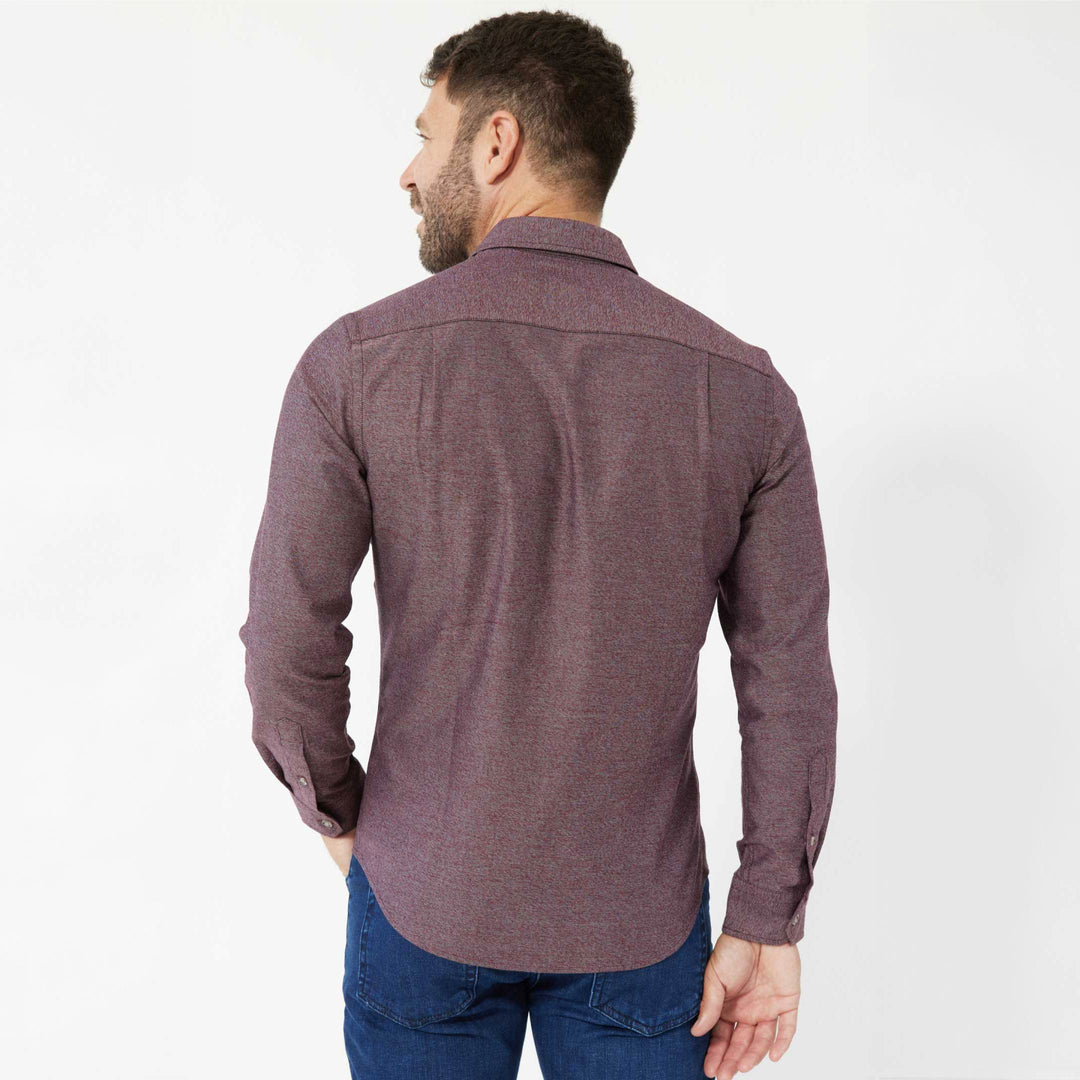 Ash & Erie Heather Burgundy Button-Down Shirt for Short Men   Everyday Shirts