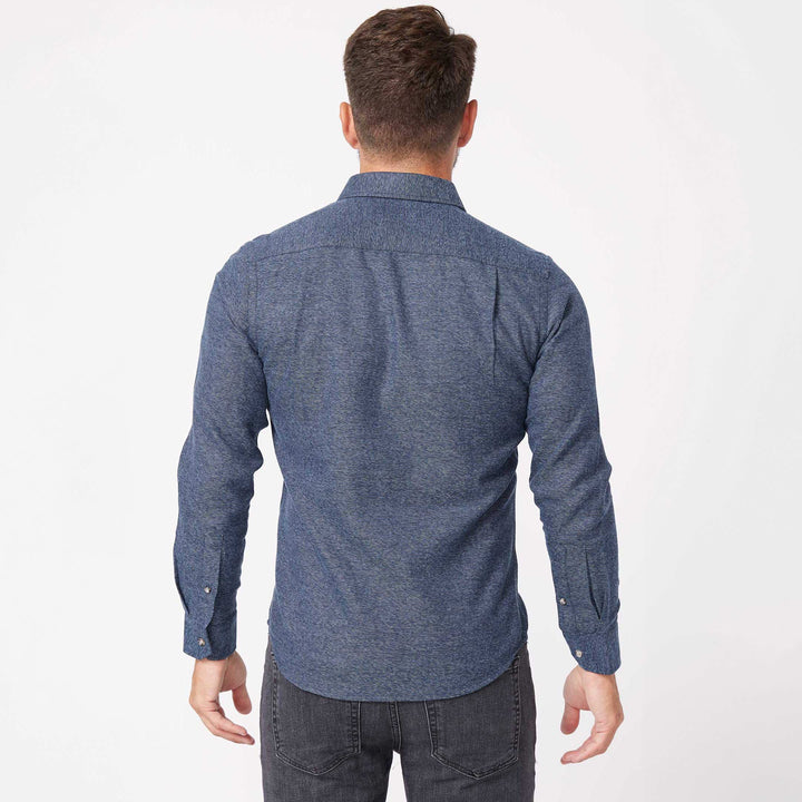 Ash & Erie Heather Indigo Brushed Button-Down Shirt for Short Men   Everyday Shirts