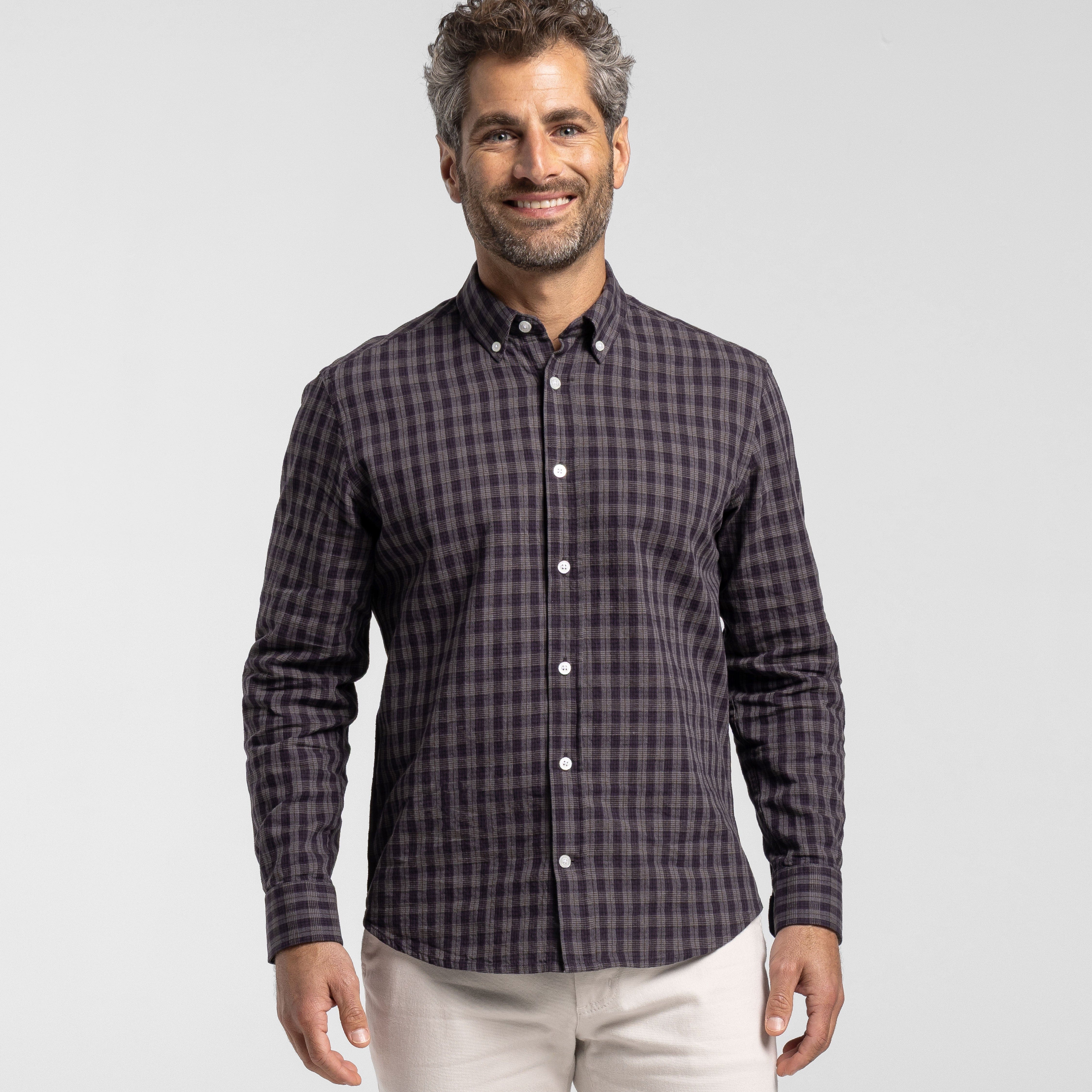 plaid dress shirt Alexander in Blue & Red Plaid Shirt 15.5 34/35