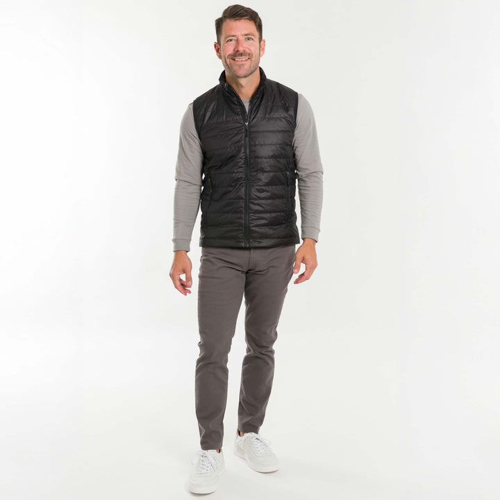 Ash & Erie Black Fjord Vest for Short Men   Fjord Vest