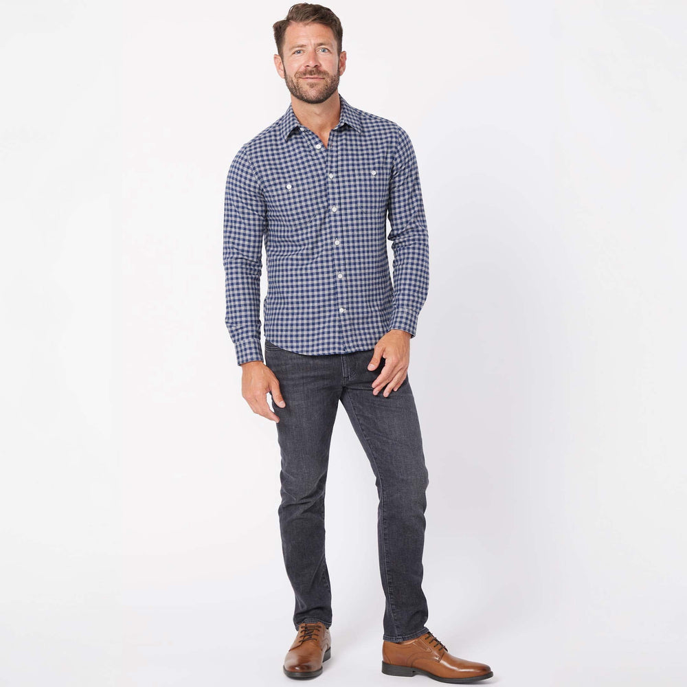 Ash & Erie Alberta Gingham Flannel Button-Down Shirt for Short Men   Flannel Everyday Shirt