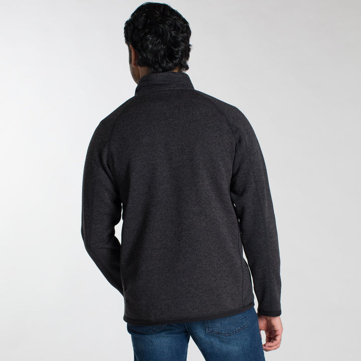 Ash & Erie Heather Black Full-Zip Jacket Fleece for Short Men   Fleece
