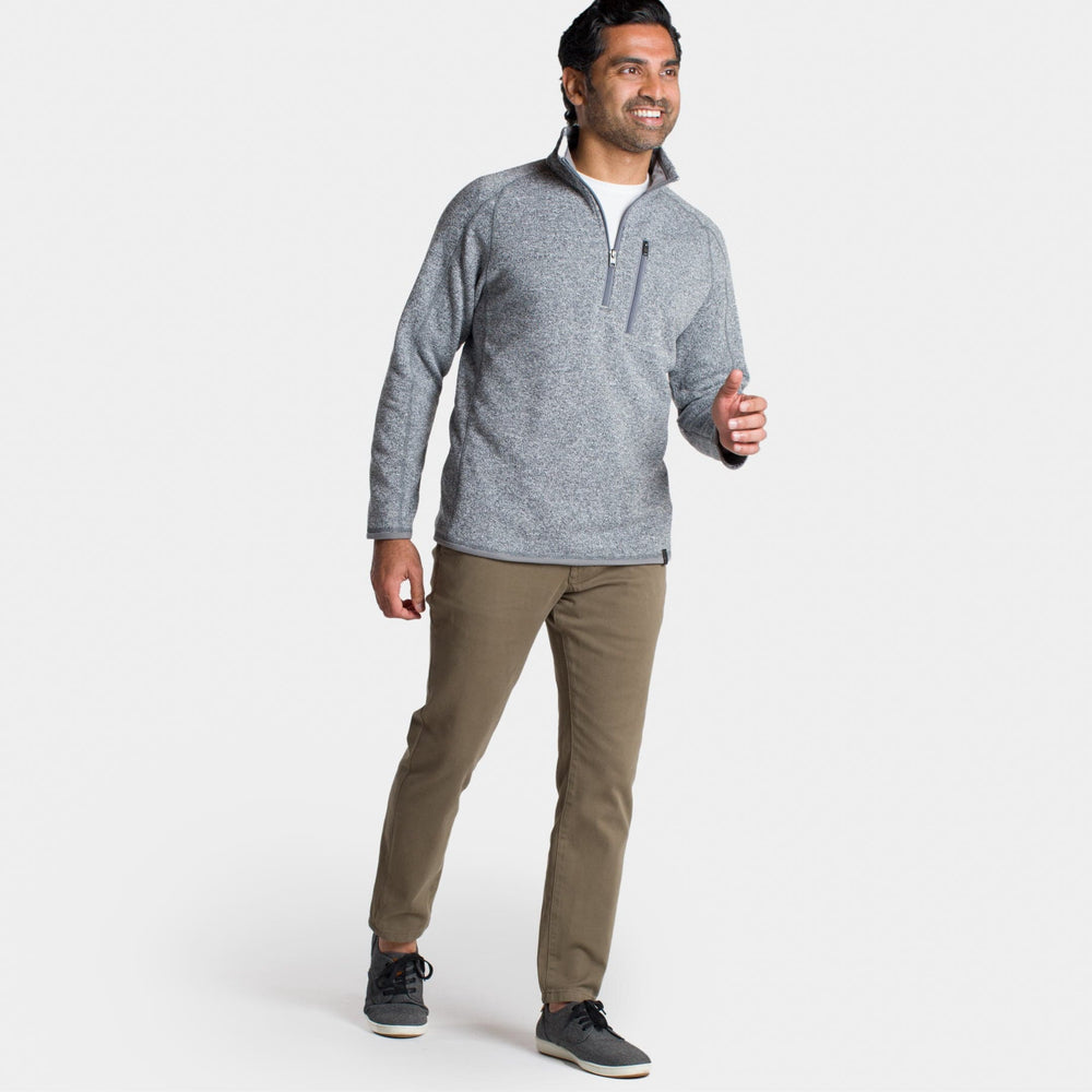 Ash & Erie Heather Grey Full-Zip Jacket Fleece for Short Men   Fleece