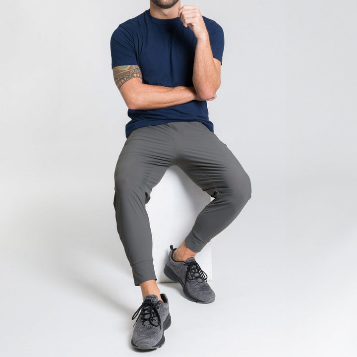 Ash & Erie Charcoal Hybrid Jogger for Short Men   Hybrid Jogger