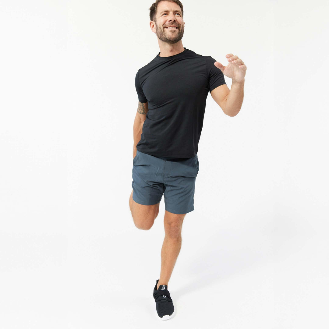 Ash & Erie Charcoal Hybrid Shorts for Short Men   Hybrid Shorts