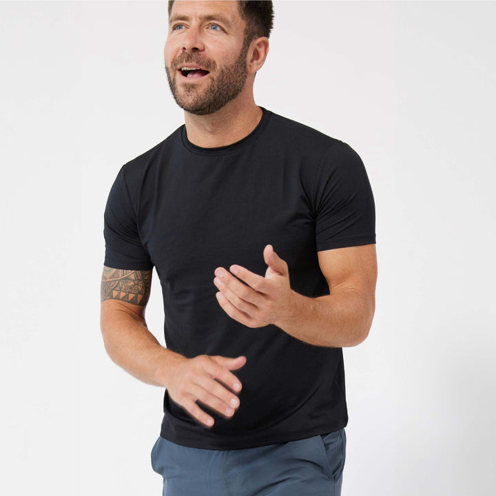 Ash & Erie Black Hybrid Ultralight T-Shirt for Short Men   Hybrid Ultralight Tees