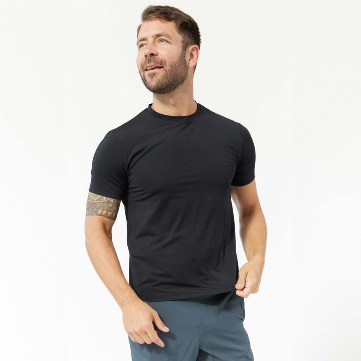 Ash & Erie Black Hybrid Ultralight T-Shirt for Short Men   Hybrid Ultralight Tees