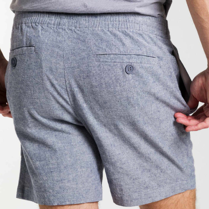 Ash & Erie Blue Linen Short for Short Men   Linen Short
