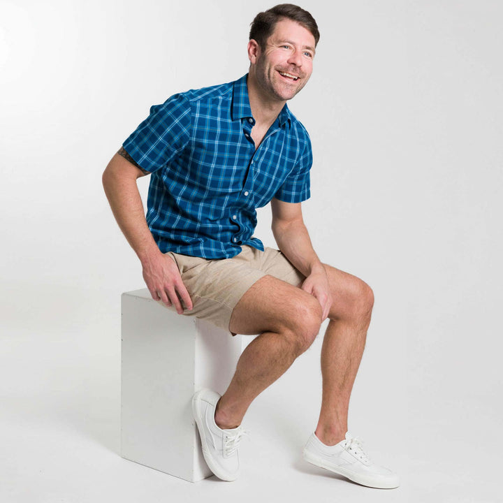 Ash & Erie Khaki Linen Short for Short Men   Linen Short