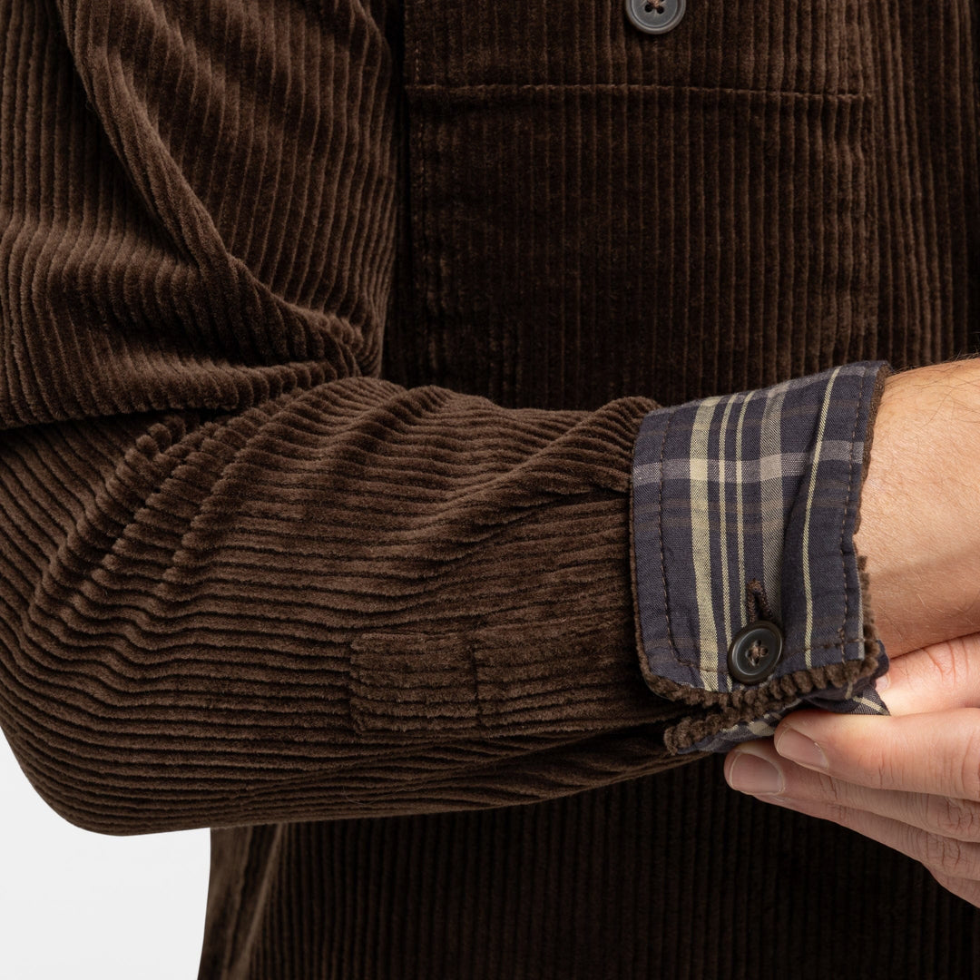 Ash & Erie Brown Corduroy Overshirt for Short Men   Overshirt