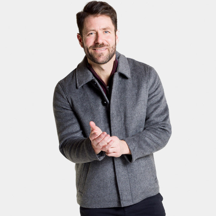 Ash & Erie Grey Herringbone Peacoat for Short Men   Peacoat