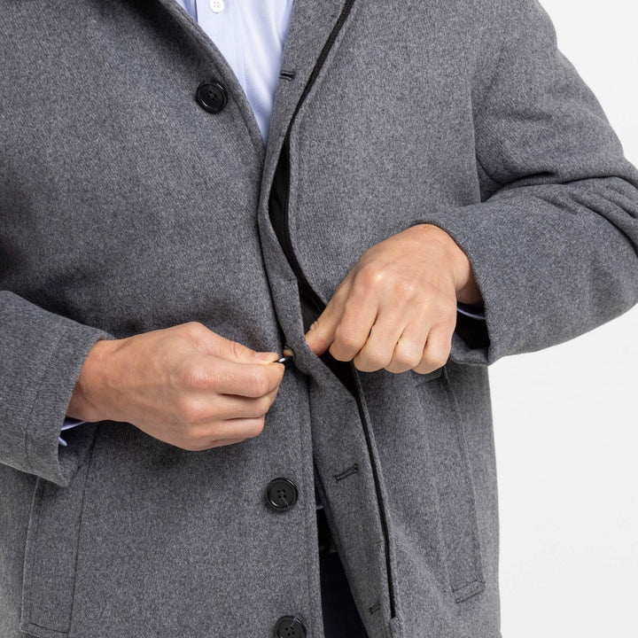 Ash & Erie Grey Wool Peacoat for Short Men   Peacoat