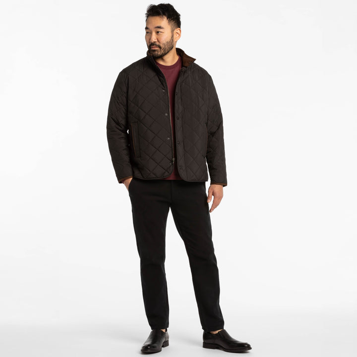 Ash & Erie Black Quilted Jacket for Short Men   Quilted Jacket