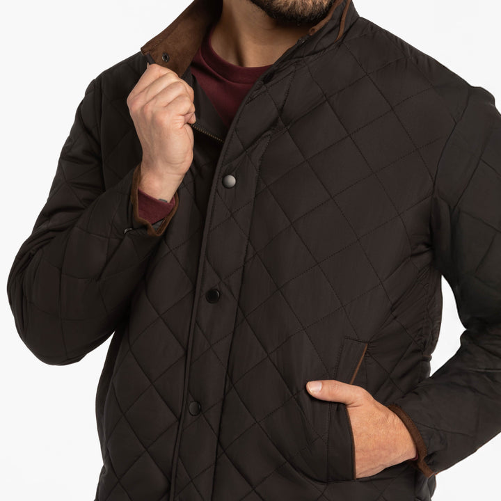 Ash & Erie Black Quilted Jacket for Short Men   Quilted Jacket