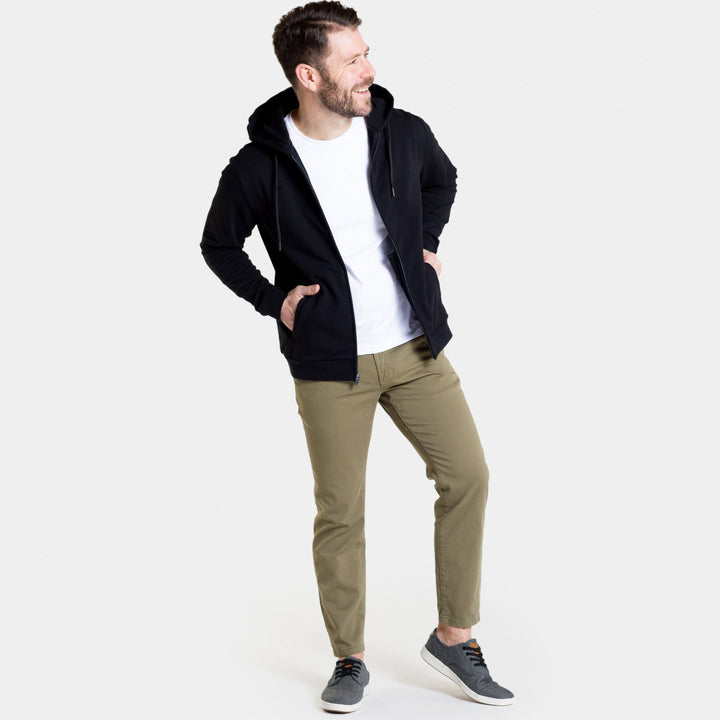 Ash & Erie Black French Terry Full-Zip Hoodie for Short Men   Roam Hoodie