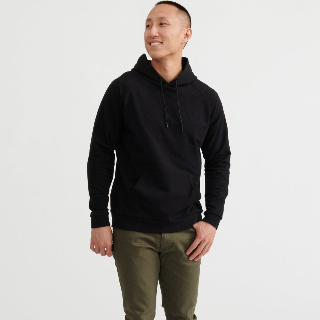 Ash & Erie Black French Terry Pullover Hoodie for Short Men   Roam Hoodie