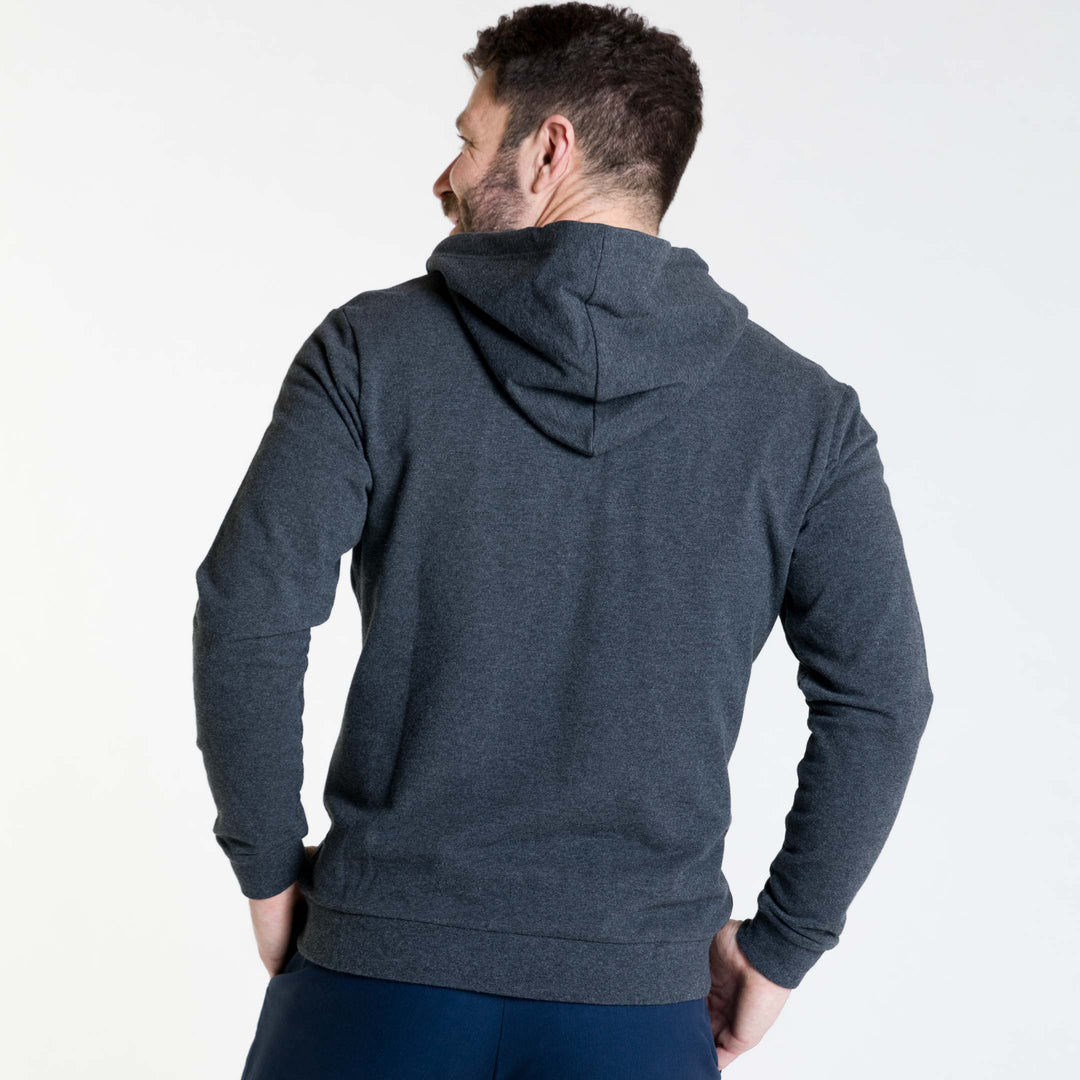 Ash & Erie Charcoal French Terry Full-Zip Hoodie for Short Men   Roam Hoodie
