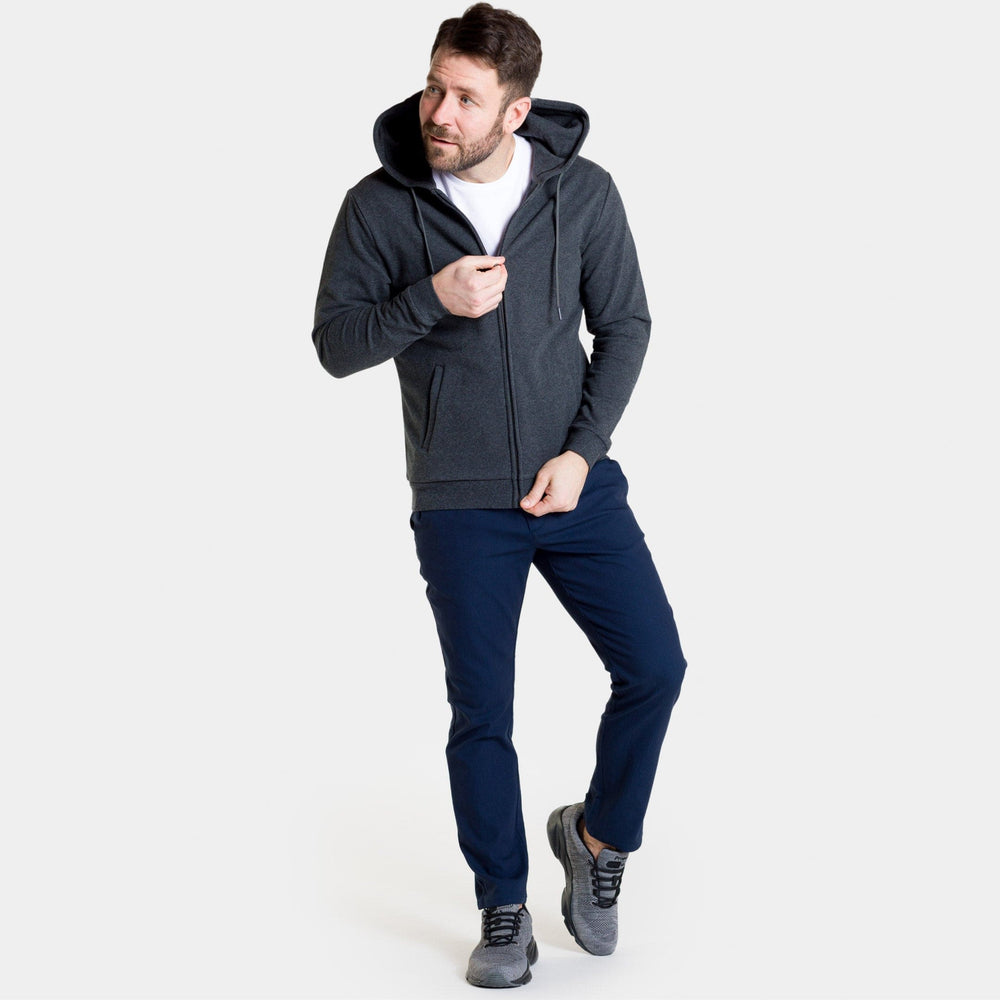 Ash & Erie Charcoal French Terry Full-Zip Hoodie for Short Men   Roam Hoodie