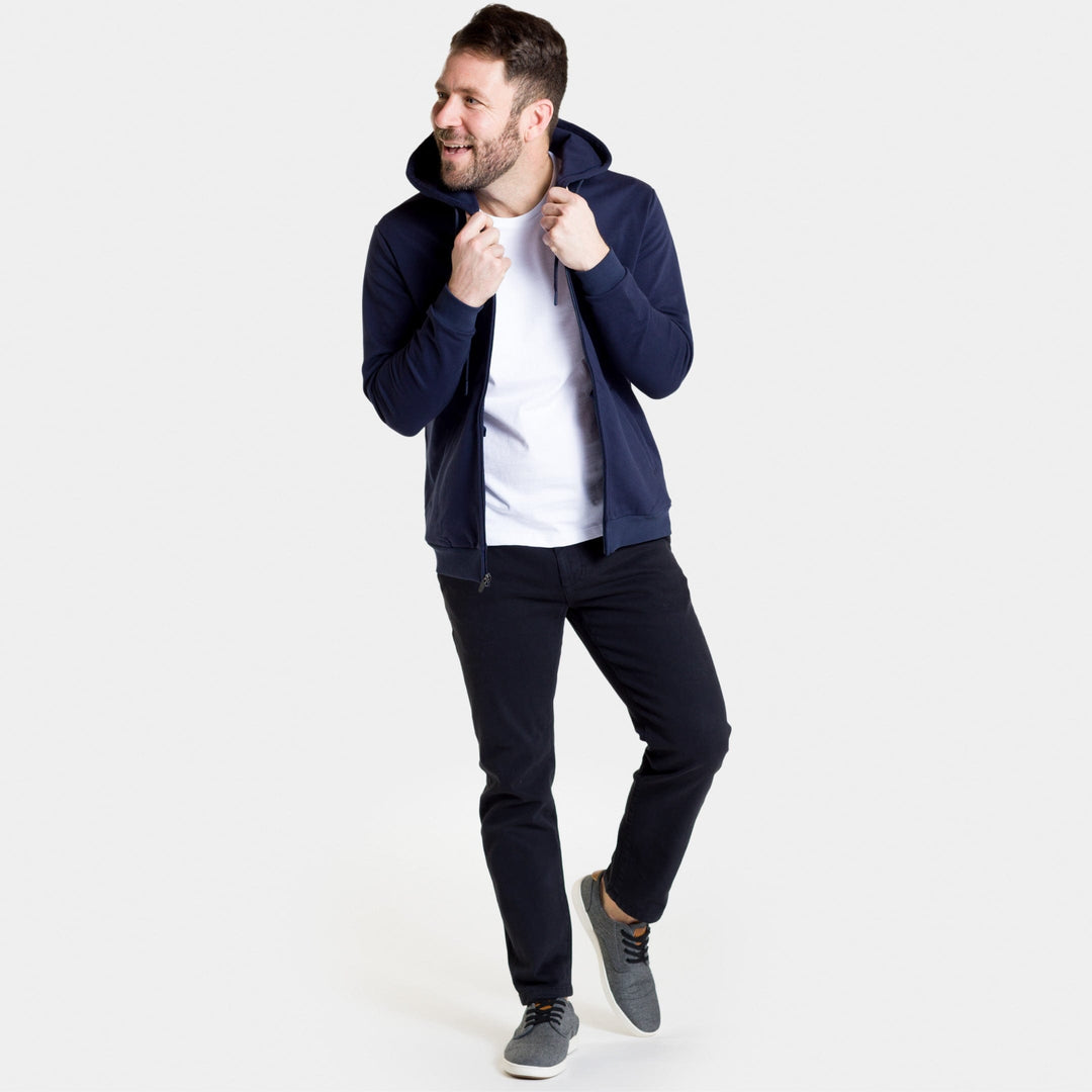Ash & Erie Navy French Terry Full-Zip Hoodie for Short Men   Roam Hoodie